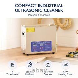 6L Digital Ultrasonic Cleaner Washing Machine with Heater Timer Stainless Steel