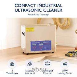 6L Digital Ultrasonic Cleaner with Heater Timer Cleaning Machine Stainless Steel