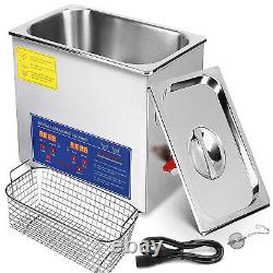 6L Digital Ultrasonic WithHeater Timer Cleaner Stainless Steel Cleaning Machine UK