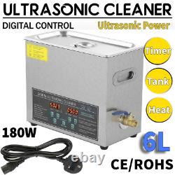 6L Double-frequency Digital Stainless Ultrasonic Cleaner Machine Timer Heater CE