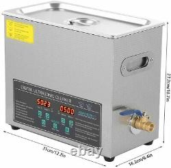 6L Dual Frequency Ultrasonic Cleaner Digital Stainless Basket Tank Machine CE UK