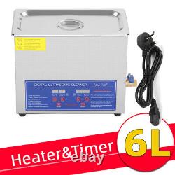 6L Stainless Steel Digital Ultrasonic Cleaner Ultra Sonic Bath Heater/Timer