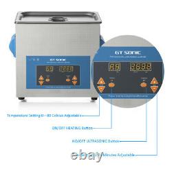 6L Ultrasonic Cleaner Digital Display Timer Bath Heater Stainless Steel Tank Lab