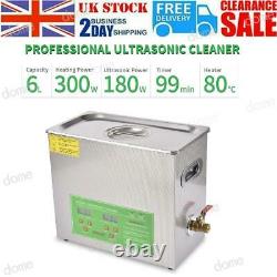 6L Ultrasonic Cleaner Stainless Steel Digital Bath Heater Ultra Sonic CE UK