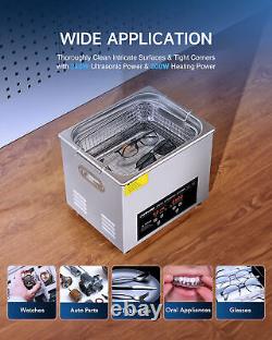 CREWORKS 10L Digital Ultrasonic Cleaner w Heater for Retainer Auto Part Glasses