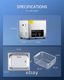 CREWORKS 10L Digital Ultrasonic Cleaner with Control Panel for Auto Machine Part
