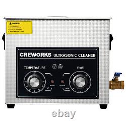 CREWORKS 6L Ultrasonic Cleaner 180W Stainless Steel Ultrasonic Parts Cleaner