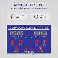CREWORKS Ultrasonic Cleaner with Digital Timer & Heater, Portable 2L Ultrasonic
