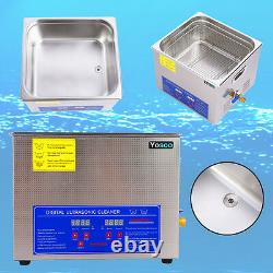 Digital 22L Stainless Ultrasonic Cleaner Delicate Items Cleaning Tank Basket FCC