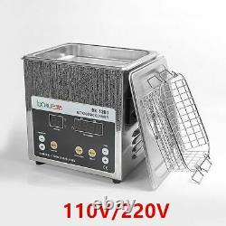 Digital Ultrasonic Cleaner 1.6L 220V Timing Heating Stainless Steel Combination