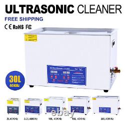 Digital Ultrasonic Cleaner 2L/3.2L/10L/15L/30L Timer Heater Stainless Steel New