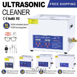 Digital Ultrasonic Cleaner 2L/3.2L/10L/15L/30L Timer Heater Stainless Steel New