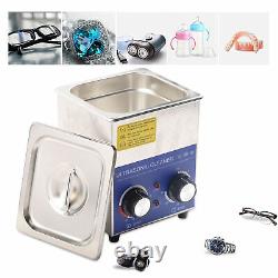 Digital Ultrasonic Cleaner 2L Timer Heater Stainless Steel Container UK