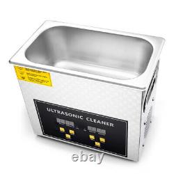 Digital Ultrasonic Cleaner 3L Timer Heater 304 Stainless Steel UK