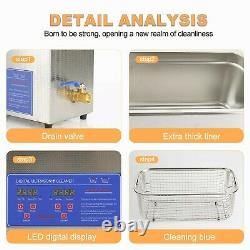 Digital Ultrasonic Cleaner Timer Bath Heater Stainless Steel Cotainer 2L 3L 6L