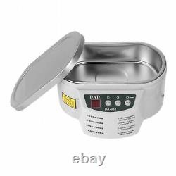 Digital Ultrasonic Cleaner Timer Jewelry Glasses Watches Cleaning 600ML
