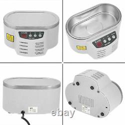 Digital Ultrasonic Cleaner Timer Jewelry Glasses Watches Cleaning 600ML