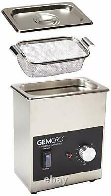 GemOro 1.5PT Next Gen Stainless Steel Ultrasonic Jewelry Cleaner with Basket