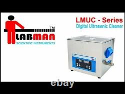 LABMAN Stainless Steel Digital Ultrasonic Cleaner with LID Timer and Heater