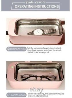 Mini 42kHz Glasses Ultrasonic Cleaner Cleaning Machine 3 Minutes Jewelry Denture