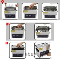 NEW 6.5L Digital Ultrasonic Cleaner Timer Heat Ultra Sonic Cleaning Stainless