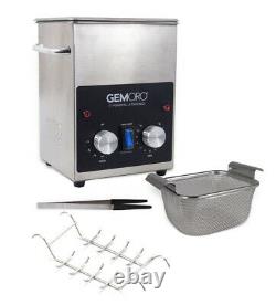 NEW GemOro 2QTH Next Gen Stainless Steel Ultrasonic Jewelry Cleaner With Basket