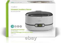 Nedis Ultrasonic Jewellery Cleaner 600ml Capacity, Digital Timer, White