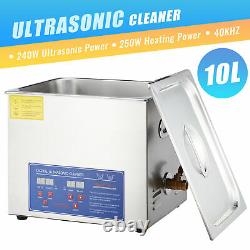 Professional 10L Digital Ultrasonic Cleaner Timer Heater 304 Stainless Steel