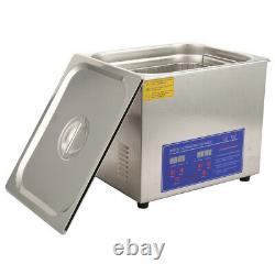 Professional 10L Digital Ultrasonic Cleaner Timer Stainless Steel Cotainer UK