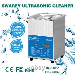 Professional 2.5L Digital Ultrasonic Cleaner Timer Tank Heat Cleaning Machine
