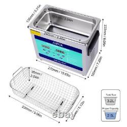 Professional 3.2L Digital Ultrasonic Cleaner Stainless Steel Bath Heater Basket