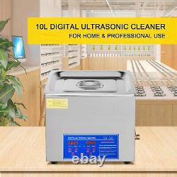 Professional Digital Ultrasonic Cleaner Timer Heater 10L 304 Stainless Steel UK