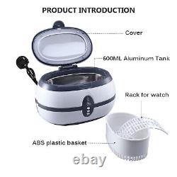 Professional Ultrasonic Cleaner Watch Jewellery Glasses Cleaning Machine 600ml