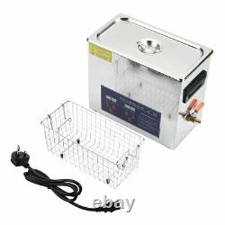 Stainless 10L Digital Ultrasonic Cleaning Tank Sonic Bath Cleaner Timer Heated