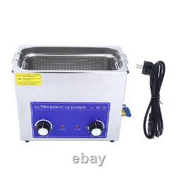 Stainless Steel Ultrasonic Cleaner Heated Cleaning Tank Machine with Basket (6L)