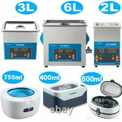 Stainless Ultrasonic Cleaner Ultra Sonic Bath Cleaning Timer Heating 400ML6L