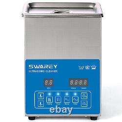 Swarey 2.5L Digital Ultrasonic Cleaner Timer Tank Heater Bath Jewellery Cleaning