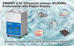 Swarey 2.5L Digital Ultrasonic Cleaner Timer Tank Heater Bath Jewellery Cleaning
