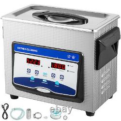 UPGRADE 3.2L Digital Ultrasonic Cleaner Stainless Disinfection Timer Heat Degas