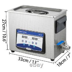 UPGRADE 6.5L Digital Ultrasonic Cleaner Stainless Disinfection Timer Heat Degas