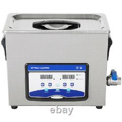 UPGRADE 6.5L Digital Ultrasonic Cleaner Stainless Disinfection Timer Heat Degas