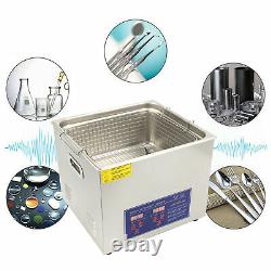Ultrasonic Cleaner 15L Digital Ultra Sonic Tank Bath Cleaning Heater Timer 220V