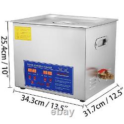 Ultrasonic Cleaner 15L Stainless Steel Cleaning Heater with Timer Basket Jewelry