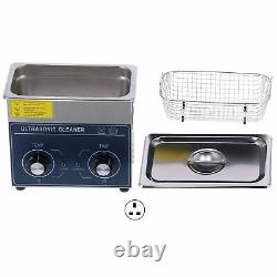 Ultrasonic Cleaner Knob Type Stainless Steel Cleaning Machine 3L with Basket New