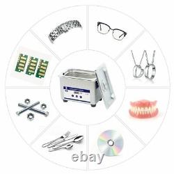 Ultrasonic Jewelry Watches Dental Cleaner Bath Digital Ultrasound Wave Cleaning