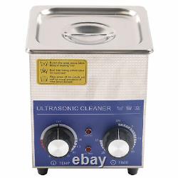 Upgrade 2L Ultrasonic Cleaner Timed Heating Cleaning Machine 304 Stainless Steel