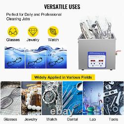VEVOR 15L Stainless Steel Ultrasonic Cleaner Cleaning Machine Digital Control