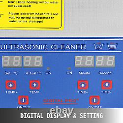 VEVOR Digital Ultrasonic Cleaner 10L Timer Heater Stainless Steel Cotainer UK