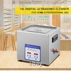 VEVOR Ultrasonic Cleaner 10 L Stainless Steel Industry Heated Digital Control