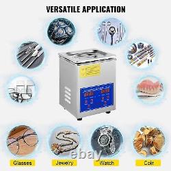 VEVOR Ultrasonic Cleaner Machine 3L Stainless Steel Ultrasonic Cleaning Machine